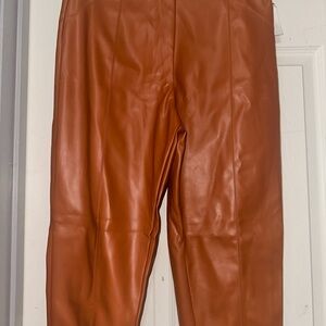 Stylish Orange Leather Pants